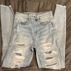 Distressed Light Blue Jeans